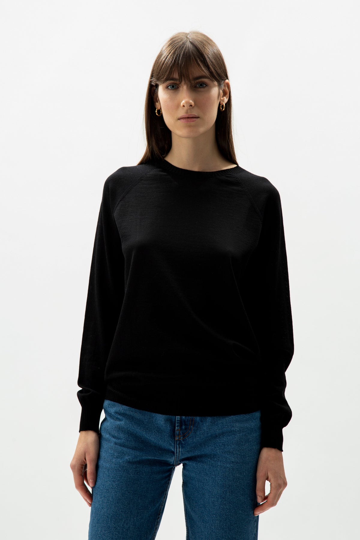 Pull raglan col rond en laine mérinos extra fine, photo 12