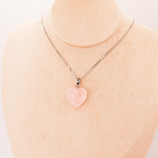 Pendentif Coeur en Quartz Rose, photo 2