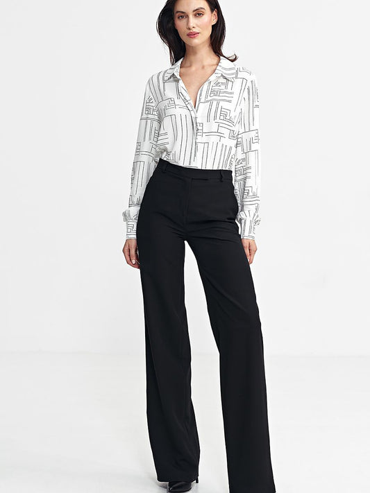 Schwarze Bootcut-Hose mit hohem Bund, Foto 2