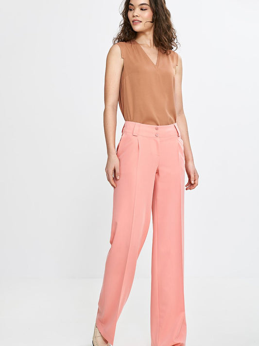Rosa weite Bundfaltenhose mit hohem Bund, Foto 2