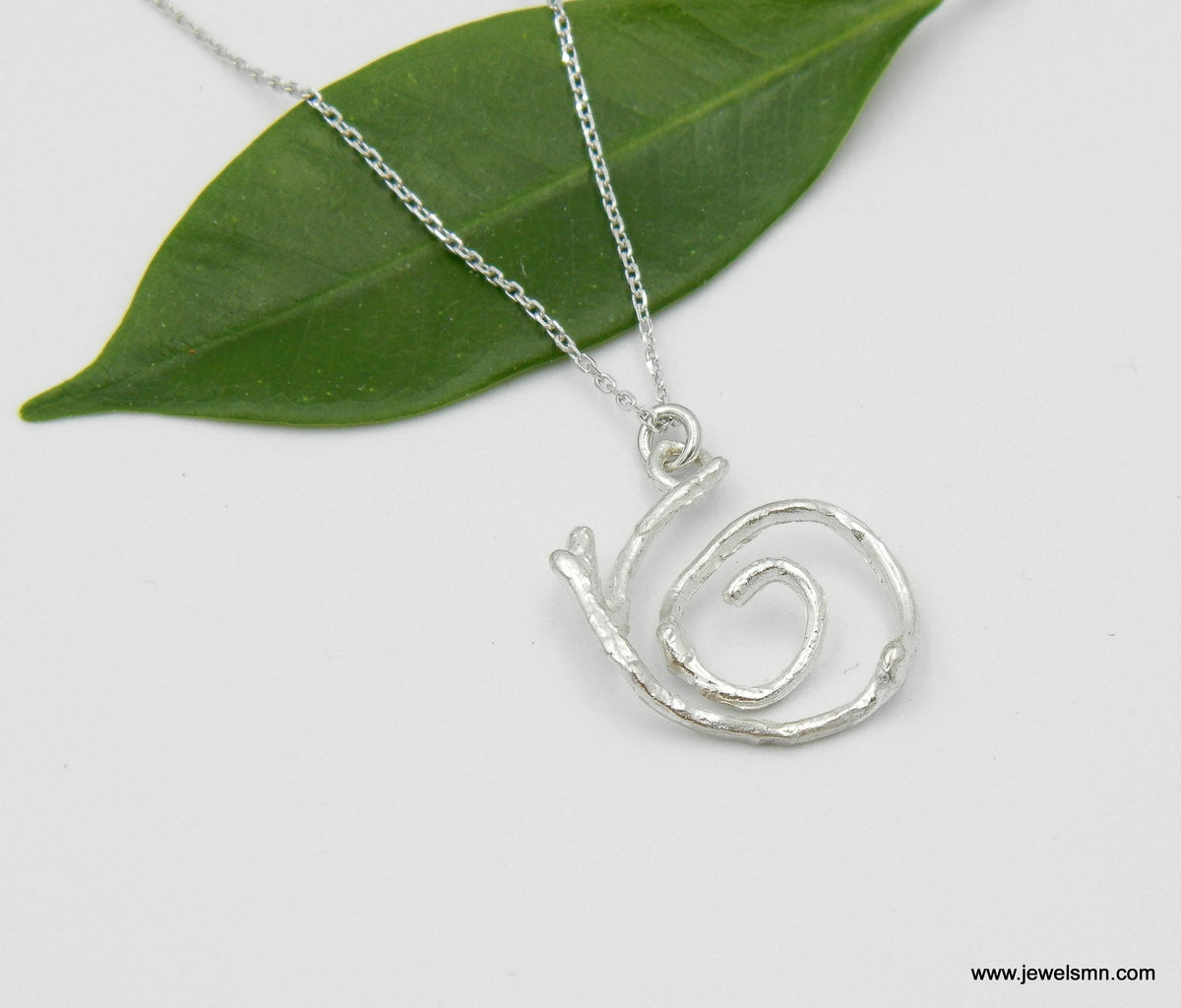 Collier spirale brin de jasmin, argent 925, photo 5