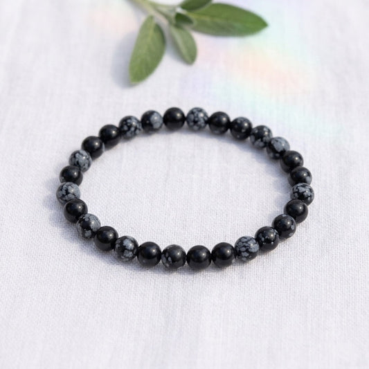 Bracelet en Obsidienne neige, photo 2