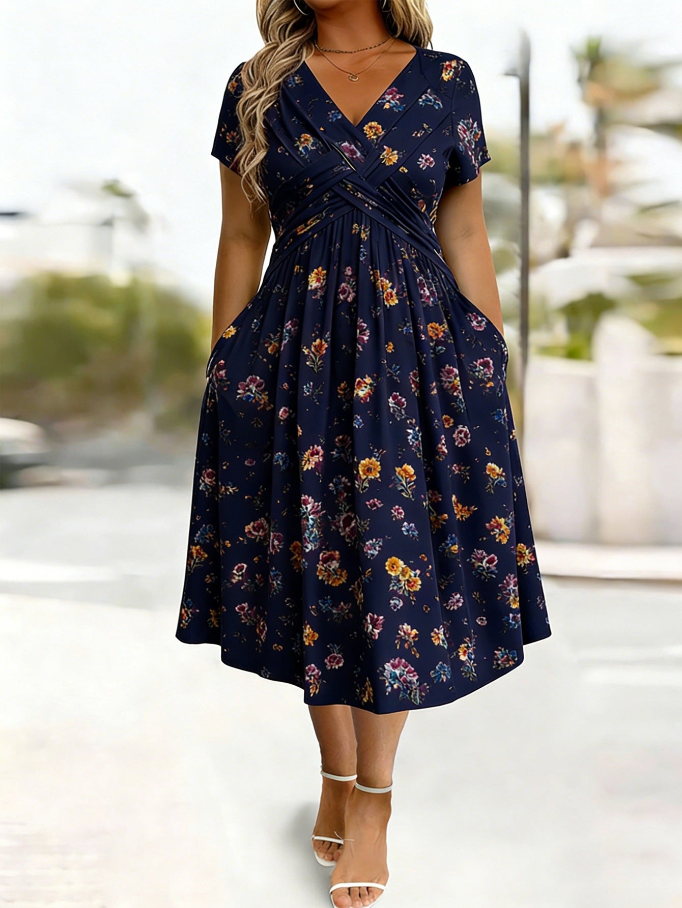 Robe Florale Femme Grande Taille - Coupe Enveloppante