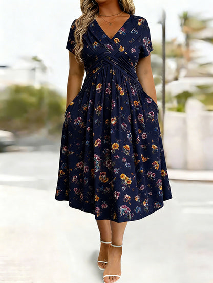 Robe Florale Femme Grande Taille - Coupe Enveloppante