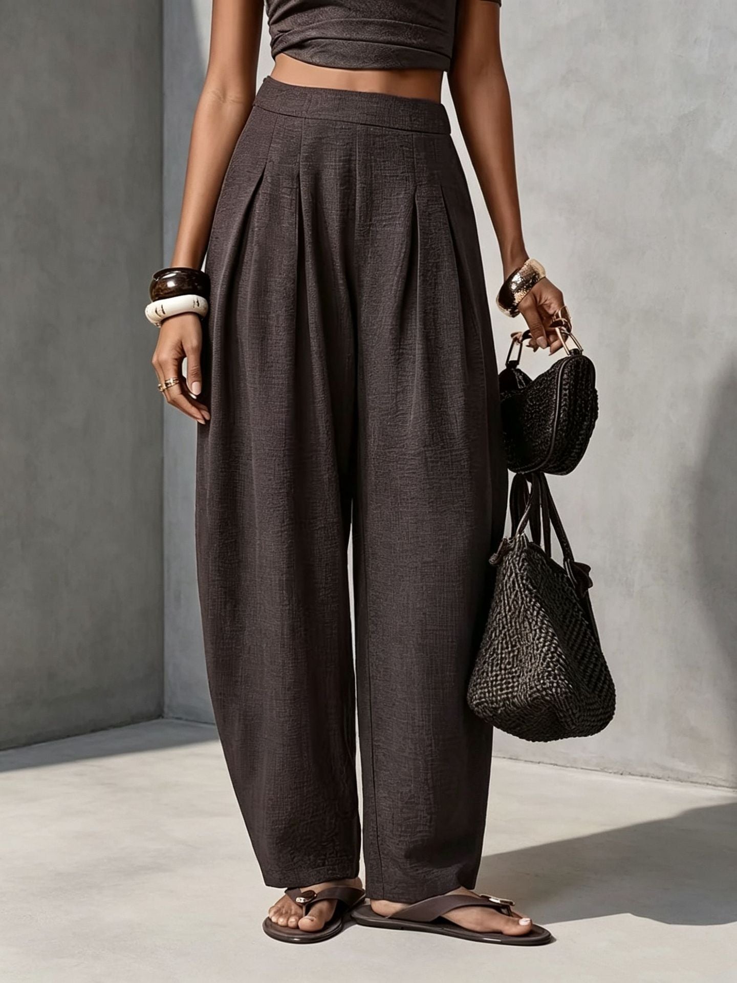 Pantalon fluide femme coupe droite