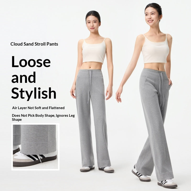 Pantalon droit femme en maille modal, coupe tout-aller