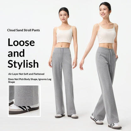 Pantalon droit femme en maille modal, coupe tout-aller