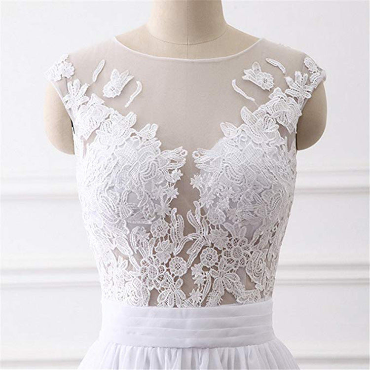 Robe de mariée simple en chiffon blanc avec fente, robes de soirée charmantes, robes de cérémonie.