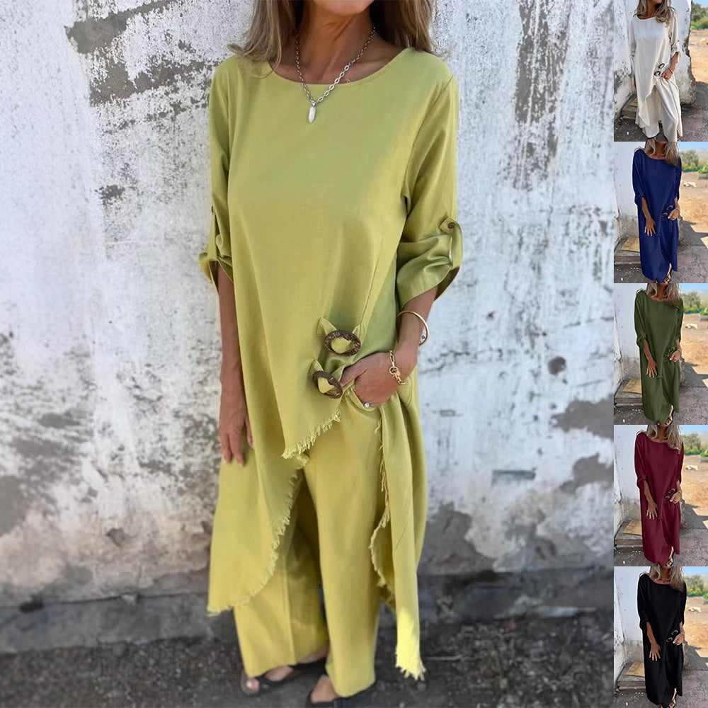 Ensemble Femme Haut Long & Pantalon Large