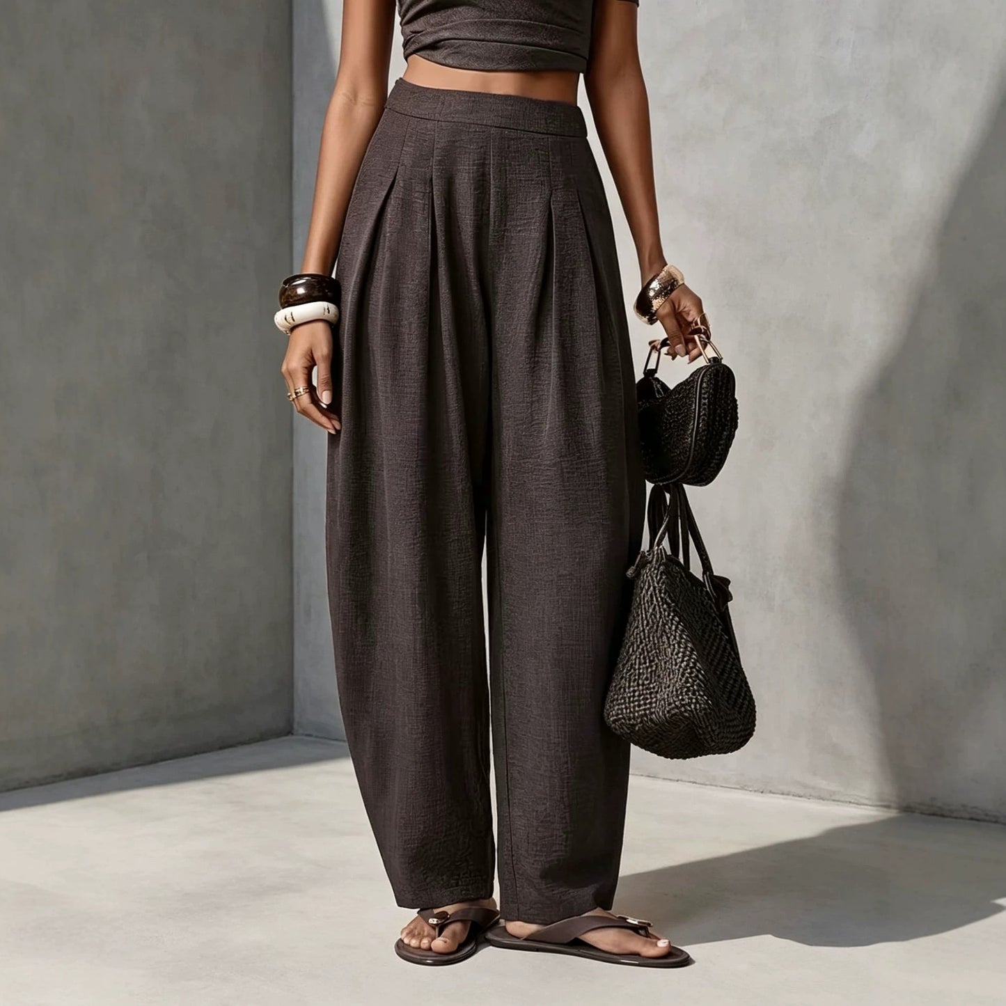 Pantalon fluide femme coupe droite
