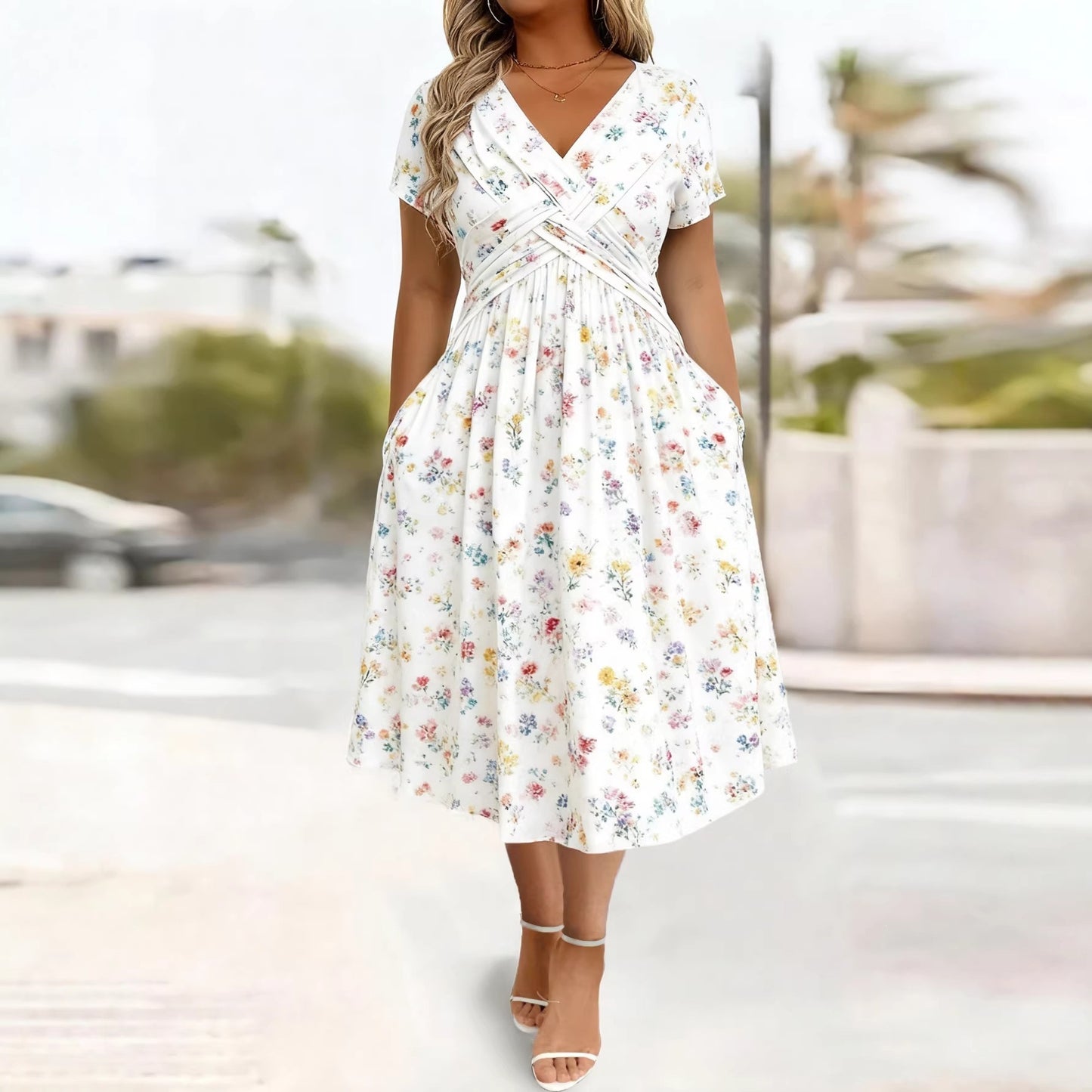 Robe Florale Femme Grande Taille - Coupe Enveloppante