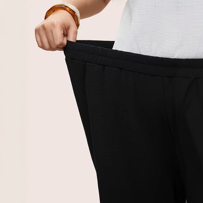 Pantalon Large Brodé Femme - Taille Élastique Grande Taille