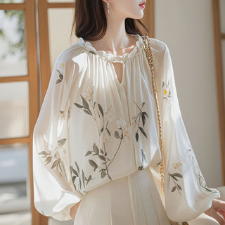 Chemise Fleurie Ample Exclusive Femme — Vue principale | VoltÉlan
