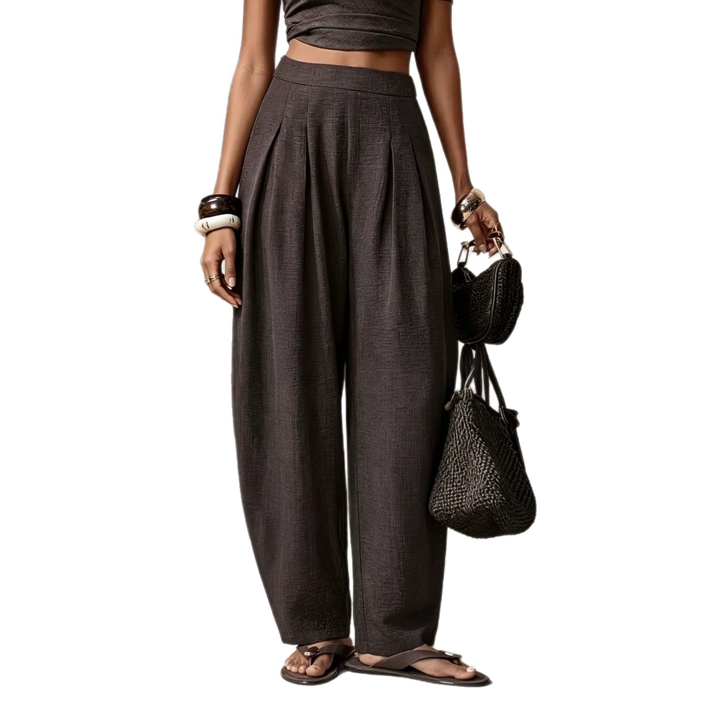 Pantalon fluide femme coupe droite