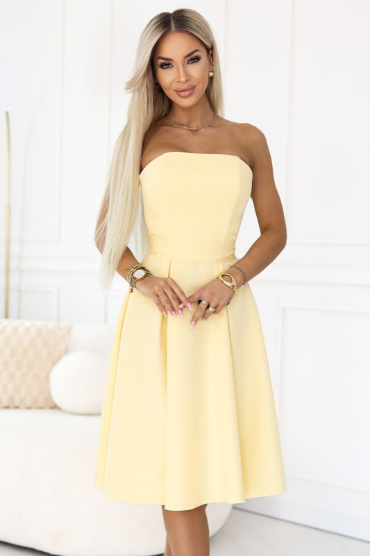 Vivienne Midi-Bustierkleid, Pastellgelb, Foto 1