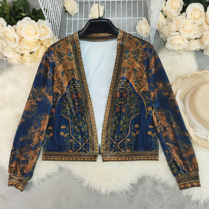 Cardigan bohème femme manches longues, imprimé