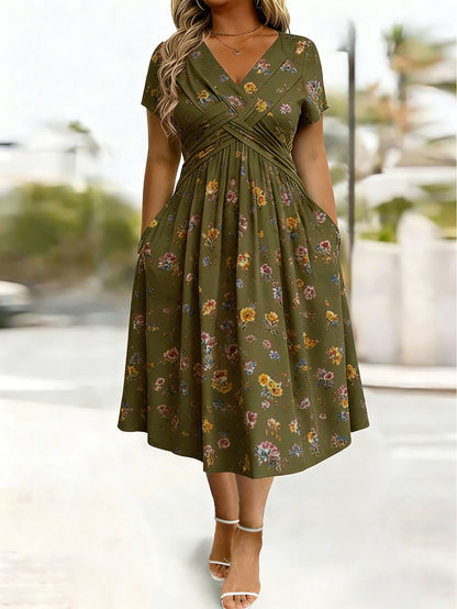 Robe Florale Femme Grande Taille - Coupe Enveloppante