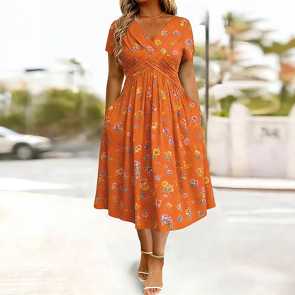 Robe Florale Femme Grande Taille - Coupe Enveloppante