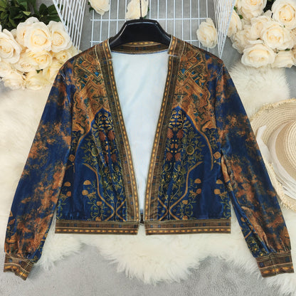 Cardigan bohème femme manches longues, imprimé