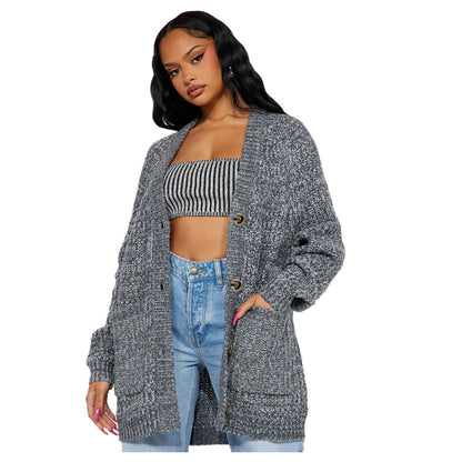 Gilet femme en maille douce à porter ouvert