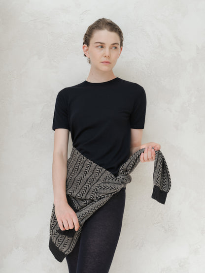 T-shirt in merino extrafine e seta, foto 5
