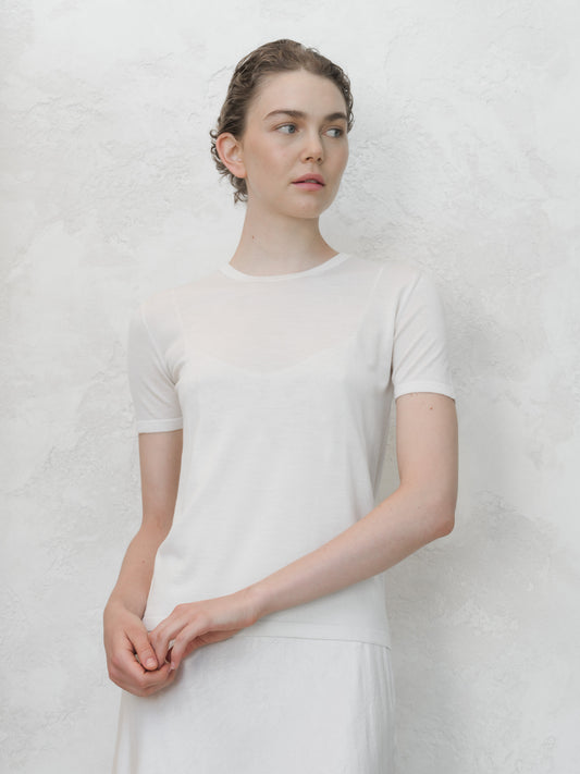 T-Shirt aus extrafeinem Merino und Seide, Foto 1