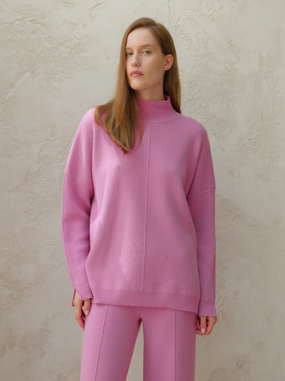 Pull maxi col roulé, mélange cachemire, photo 15