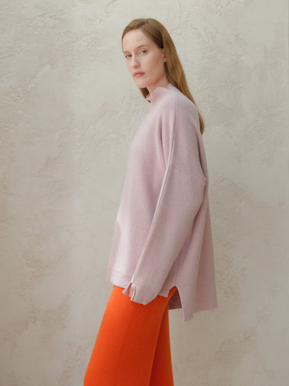 Pull maxi col roulé, mélange cachemire, photo 5