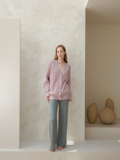 Cardigan long côtelé, mélange cachemire, photo 10