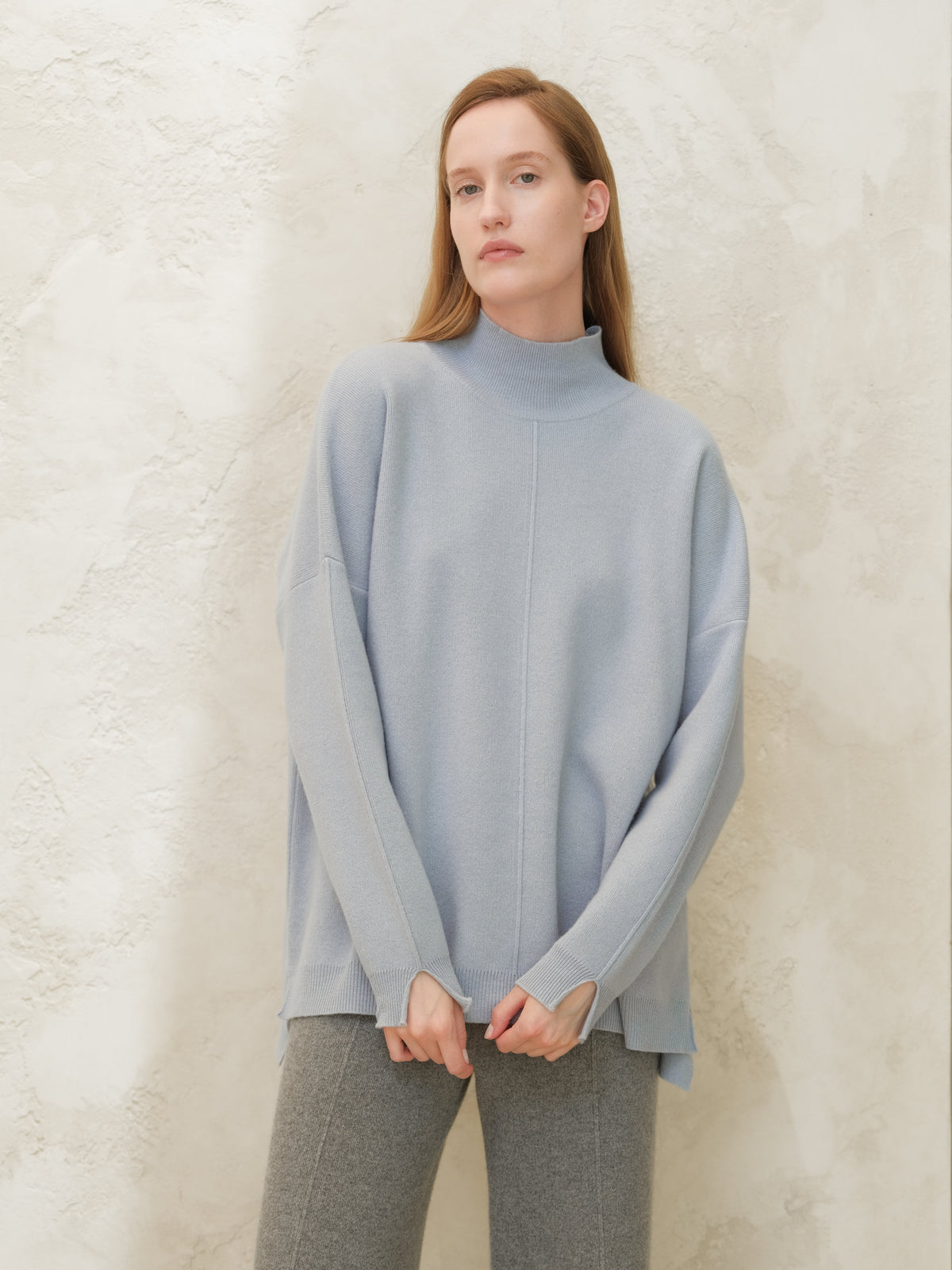 Pull maxi col roulé, mélange cachemire, photo 14