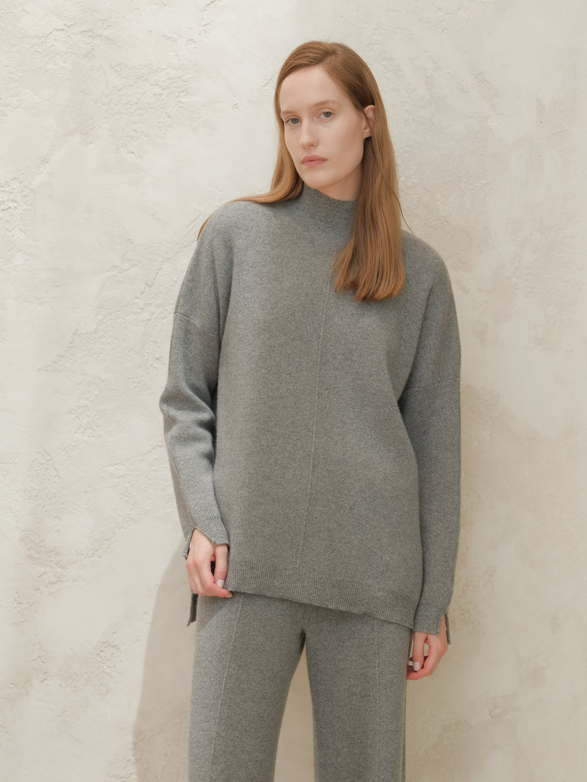 Pull maxi col roulé, mélange cachemire, photo 8