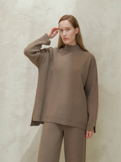 Pull maxi col roulé, mélange cachemire, photo 6