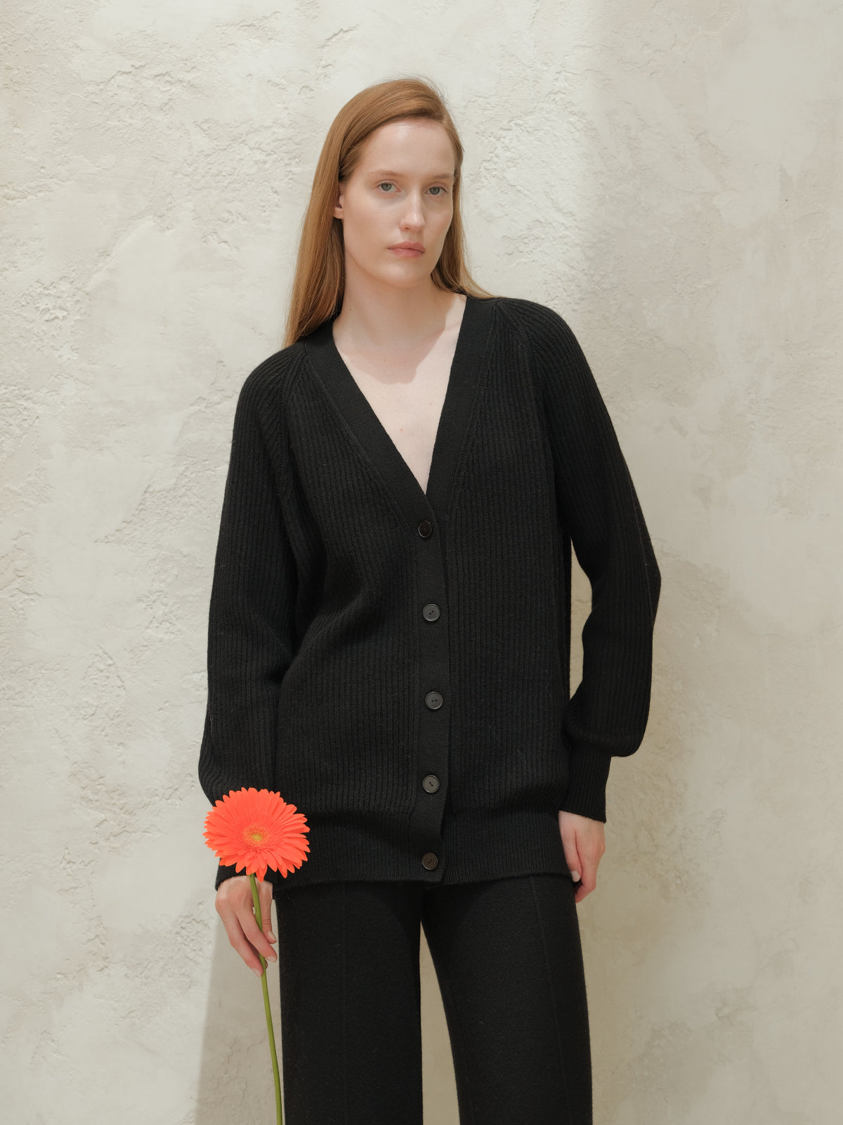 Cardigan long côtelé, mélange cachemire, photo 12