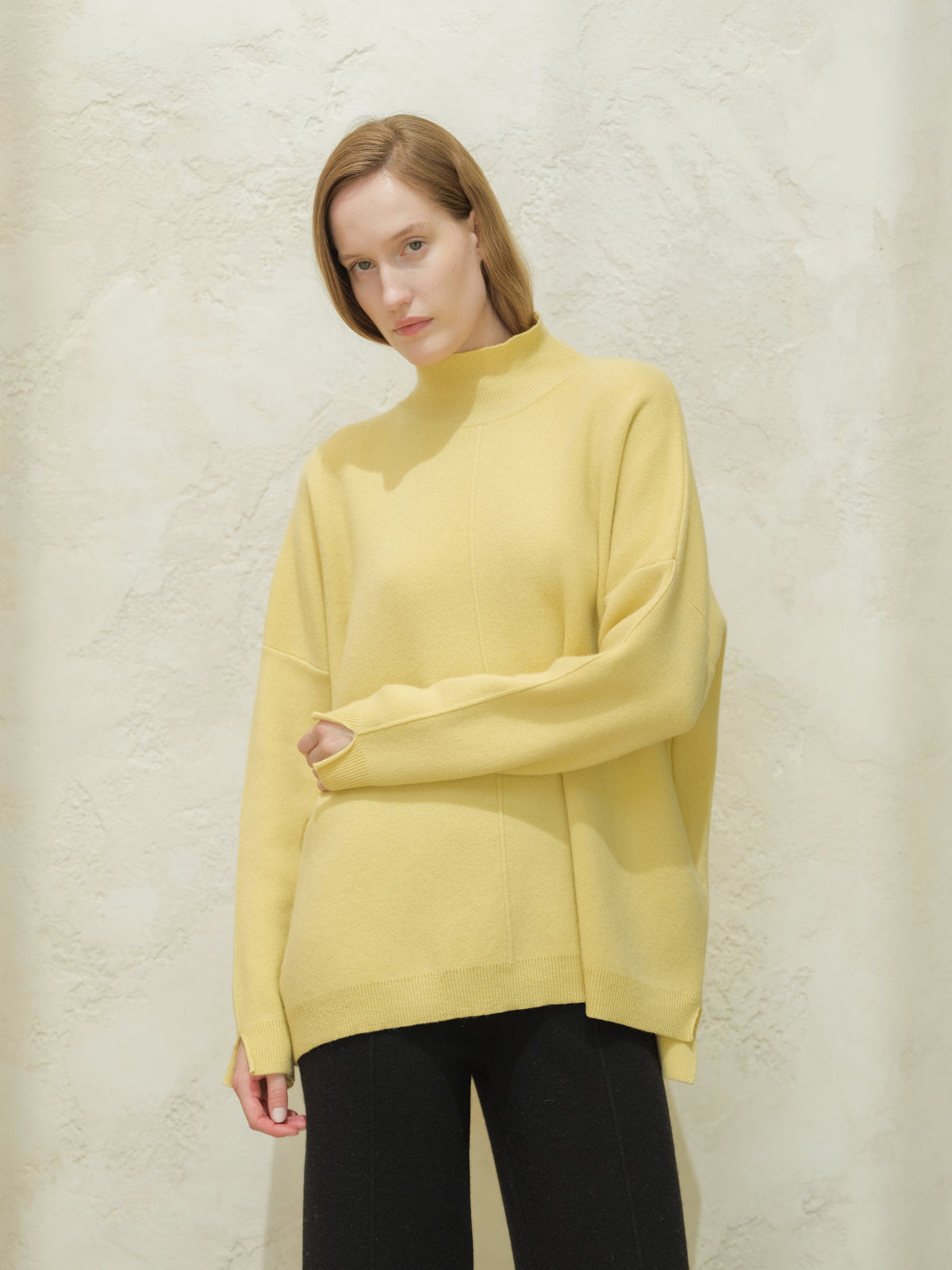 Pull maxi col roulé, mélange cachemire, photo 1