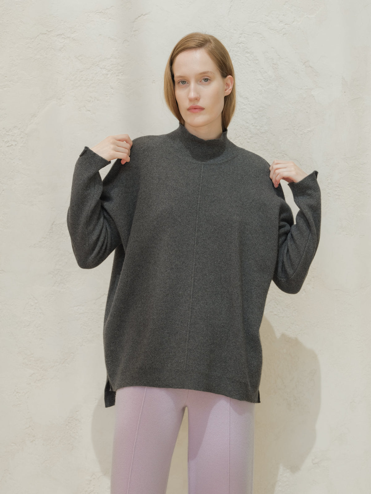 Pull maxi col roulé, mélange cachemire, photo 16