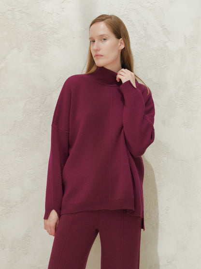 Pull maxi col roulé, mélange cachemire, photo 19