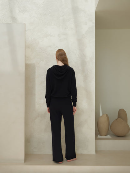 Pantalon jambe large en maille, mélange cachemire, photo 8