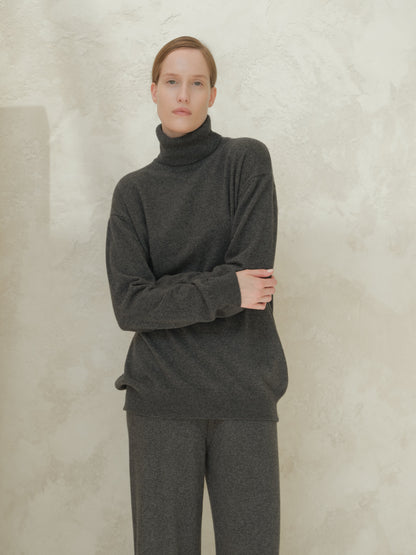 Pull col roulé ample, mélange cachemire, photo 12