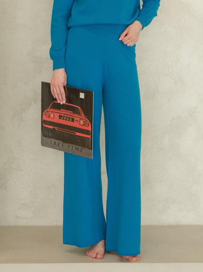 Pantalon jambe large en maille, mélange cachemire, photo 13