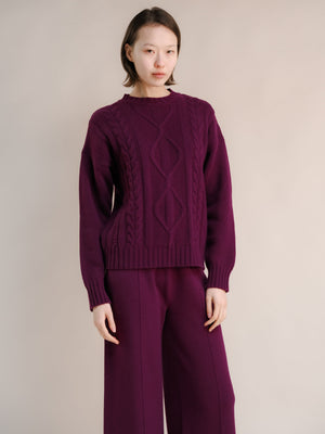 Pull torsadé, mélange cachemire, photo 1