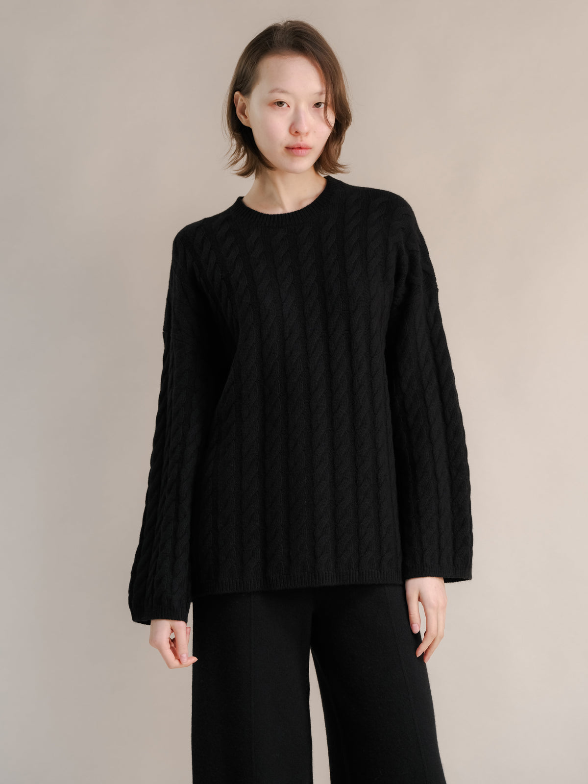 Pull maxi torsadé, mélange cachemire, photo 11