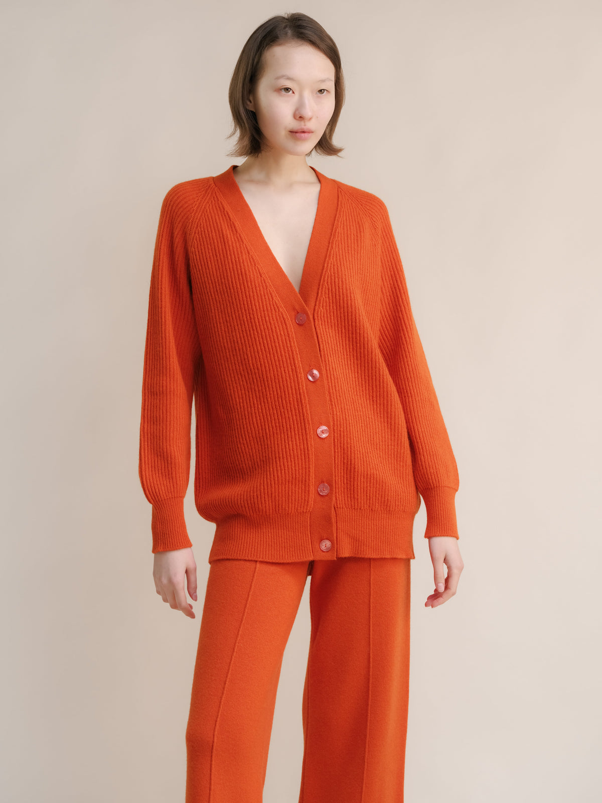 Cardigan long côtelé, mélange cachemire, photo 11