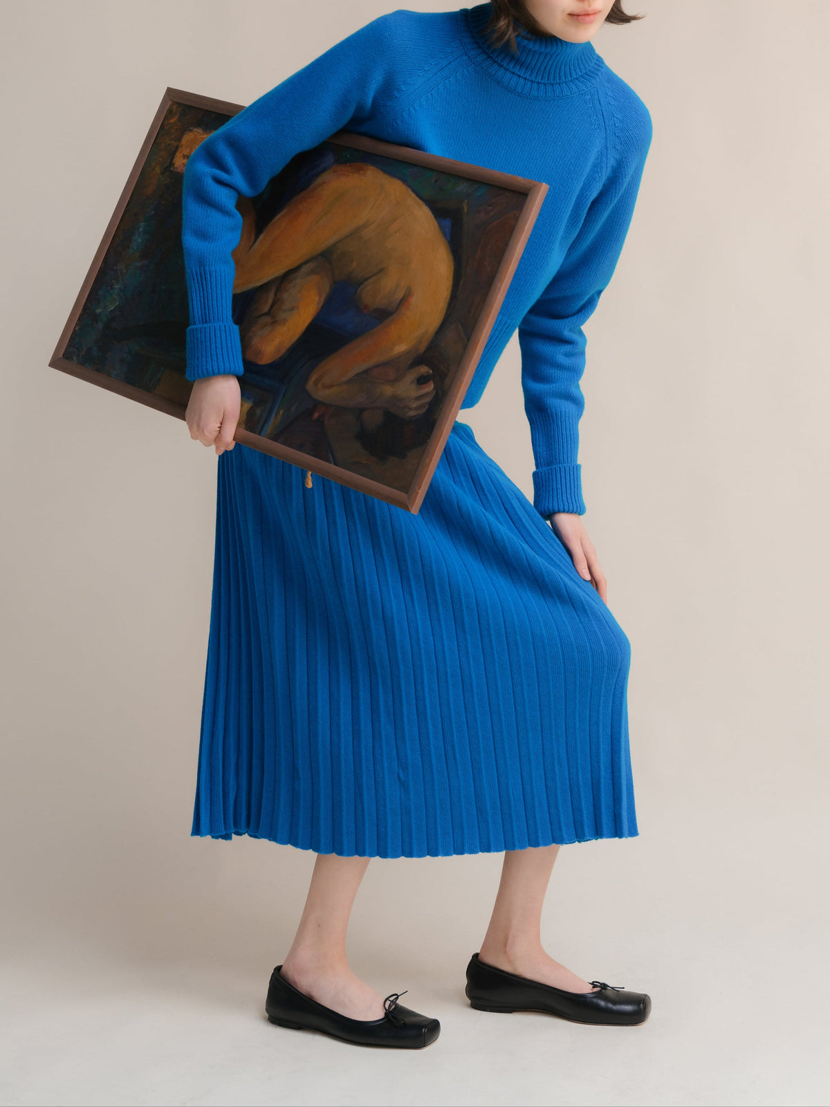 Jupe plissée midi, mélange cachemire, photo 21