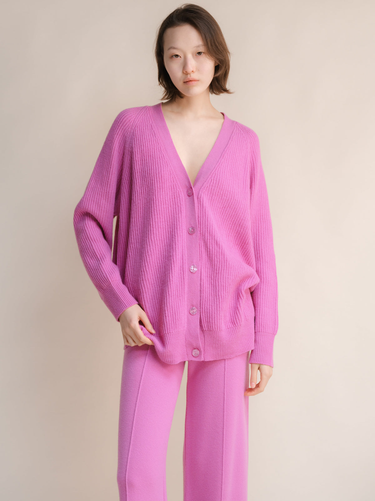 Cardigan long côtelé, mélange cachemire, photo 15