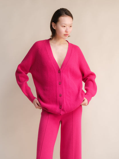 Cardigan long côtelé, mélange cachemire, photo 13