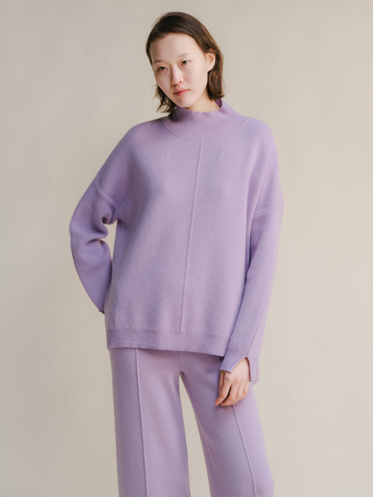 Pull maxi col roulé, mélange cachemire, photo 18
