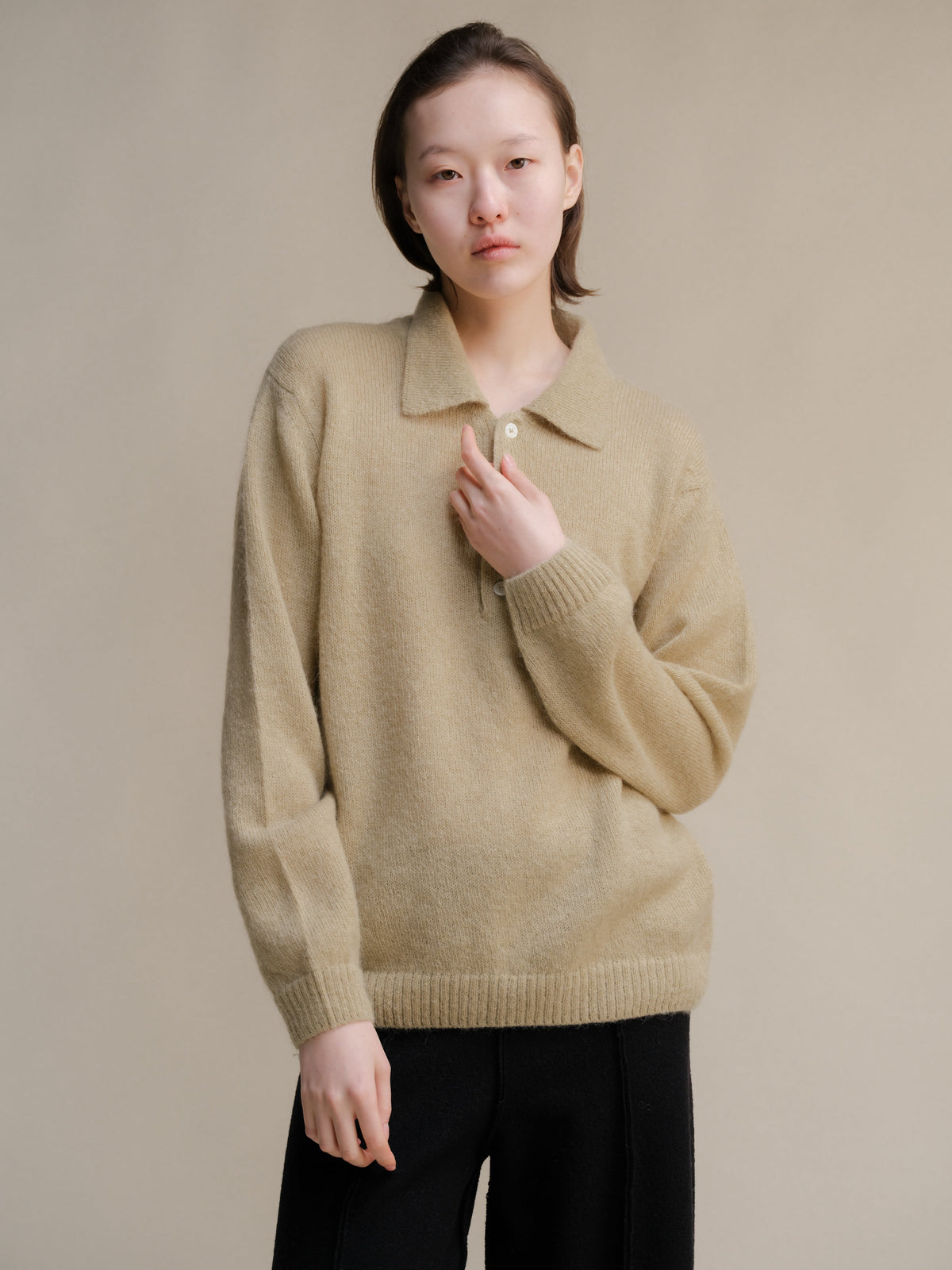 Pull polo, mélange mohair, photo 7