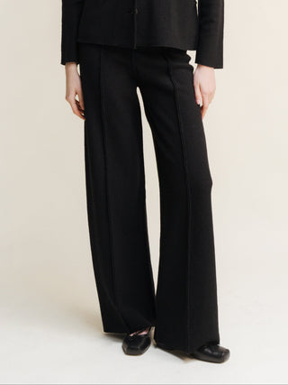 Pantalon bootcut en laine bouillie, photo 1