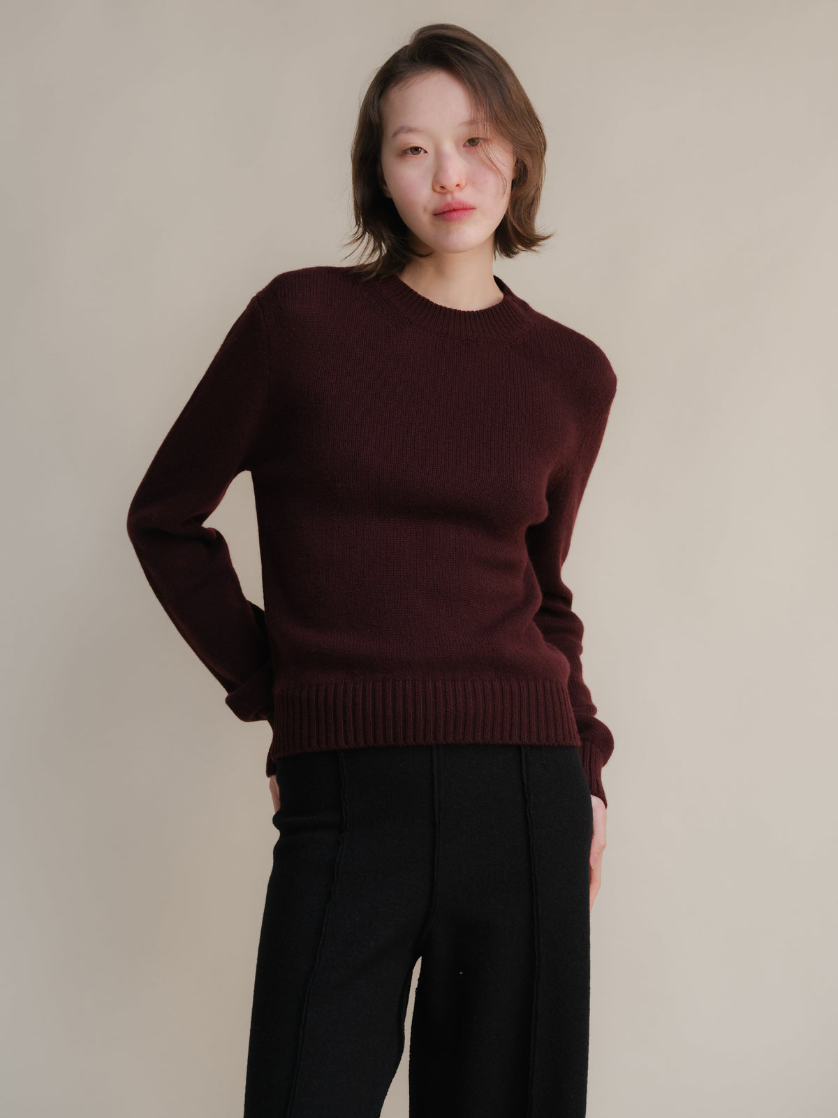 Pull col rond en pur cachemire, photo 7