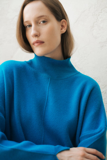 Pull maxi col roulé, mélange cachemire, photo 11